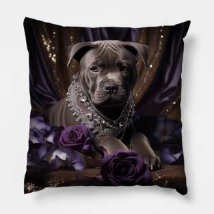 Royal Blue Nose Staffy Pillow