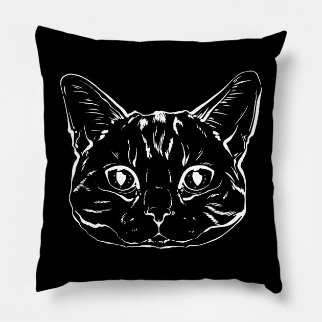 Scottish cat portrait art Pillow by ArctiumStudio