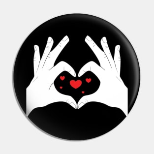 Hands Making Heart Shape Love Sign Language Valentine's Day Pin