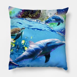 Galaxy Dolphin - Dolphins In Space Pillow