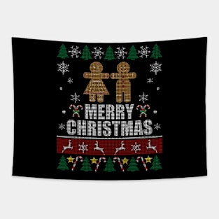 Christmas Gingerbread Man & Woman Tapestry