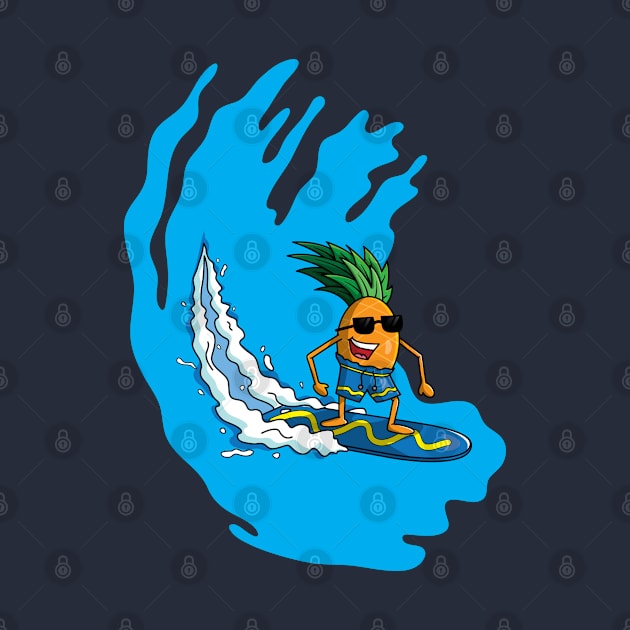 Cool pineapple surfing in the ocean by TTirex