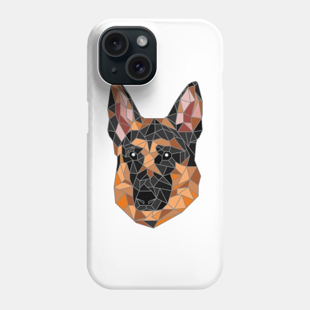 German Shepherd Stained Glass Phone Case by inotyler