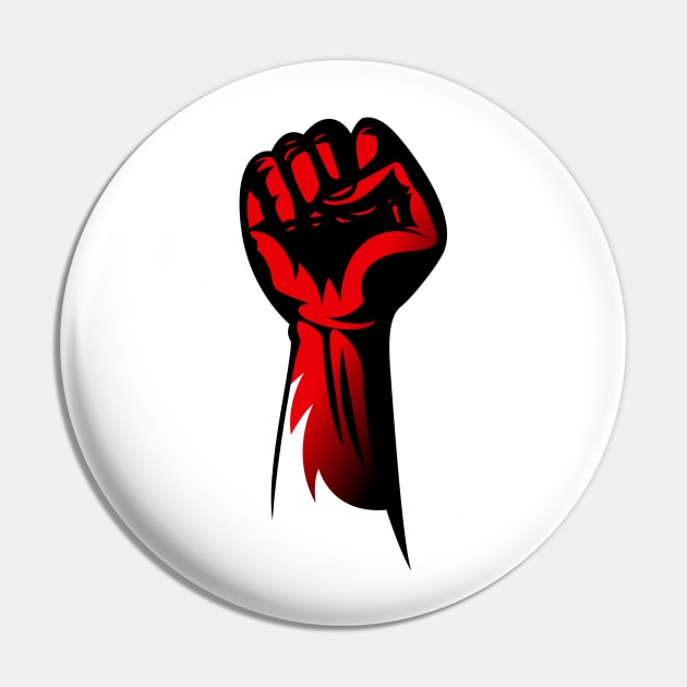 Red Hand Pin by Whatastory