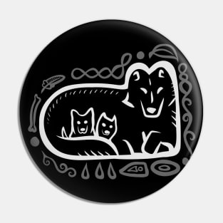 Wolf with Cubs "Wolf Mother Guardian" Pin