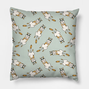 Happy White Cat Pattern Design Pillow