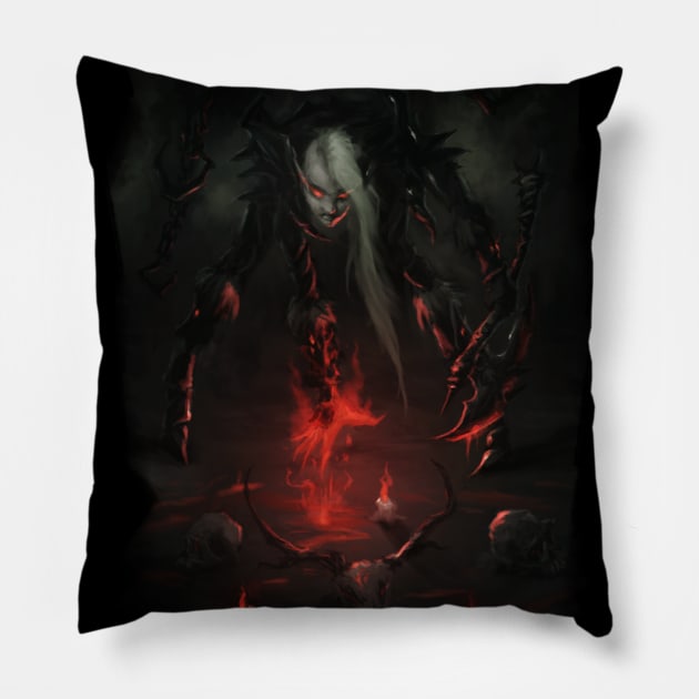 Blood Death Knight ritual Pillow by dlikt