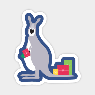 Kangaroo with Christmas gifts Magnet