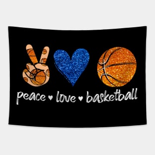 Peace Love Basketball Tapestry