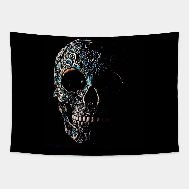 Sugar skull art graphic Tapestry by GillTee