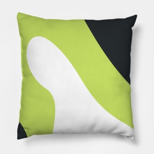 Boho abstract black and white green pastel swirl pattern Pillow