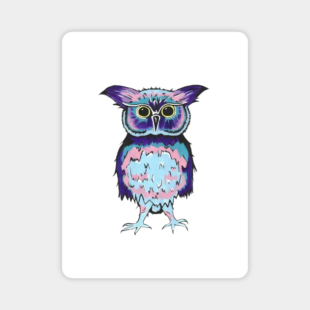 SMALL Scrappy Owl Painting Magnet by SartorisArt1