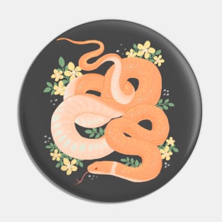 Ring-Necked Snake and Yellow Flowers Pin