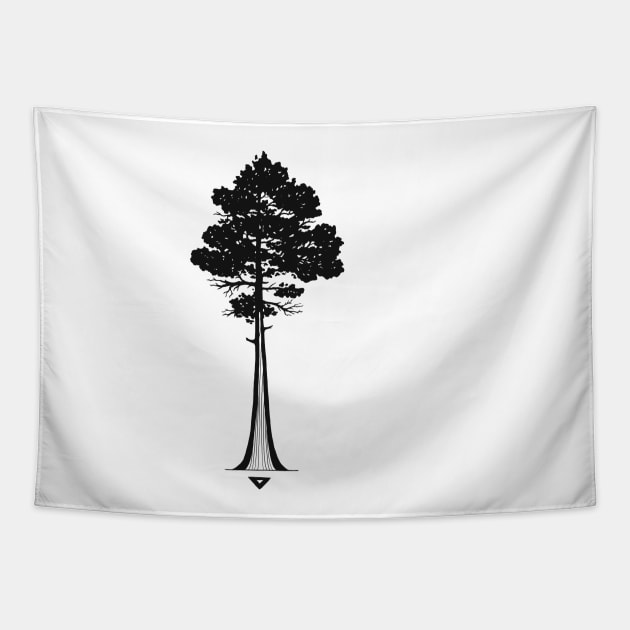 Line pine tree Tapestry by norakamuy