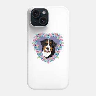 Bernese Mt dog Lover heart purple pink Phone Case