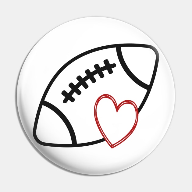 Football Heart Pin by pralonhitam