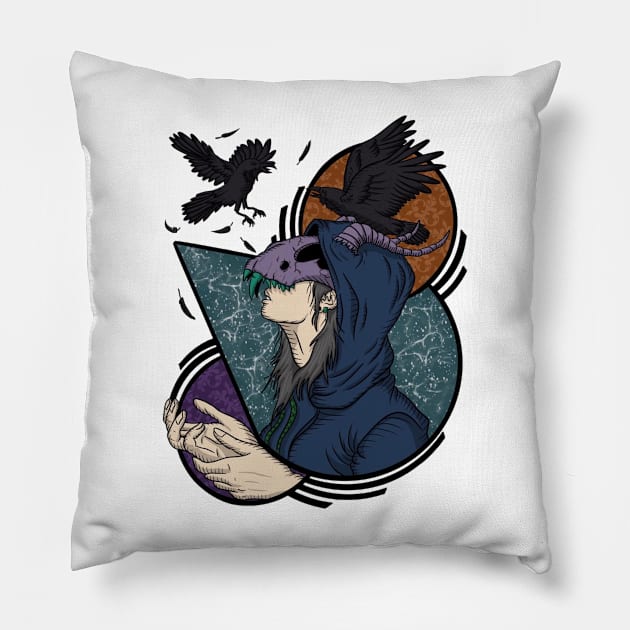 witch and crows Pillow by sample the dragon