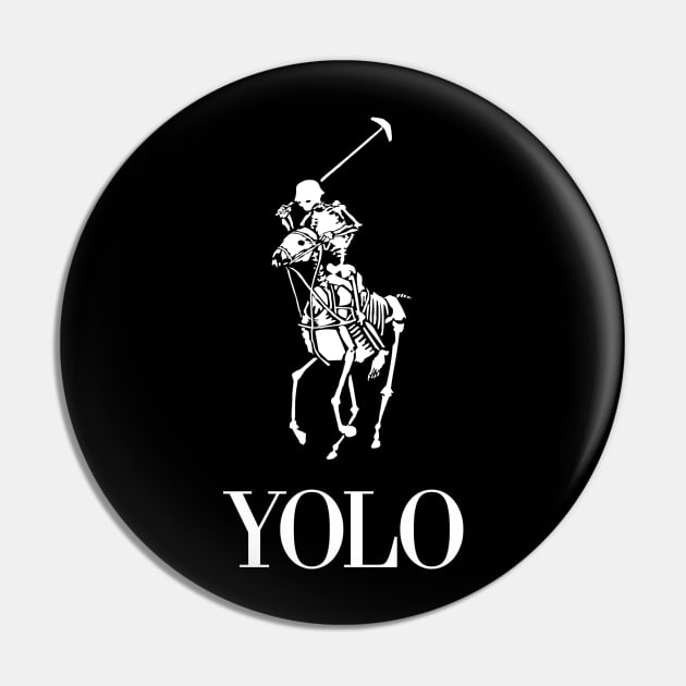 YOLO (white) Pin by SeminalDesigner