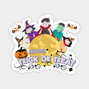 Cute cartoon Happy Halloween.Trick or Treat. Magnet