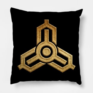 Miyazaki Prefecture Symbol in Gold Faux Pillow