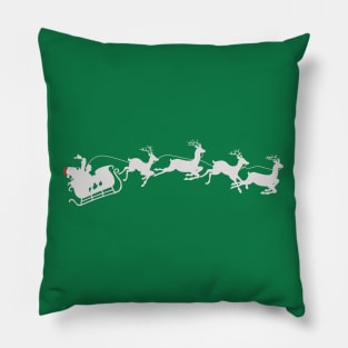 Santa Clause Sleigh And Reindeer Pillow