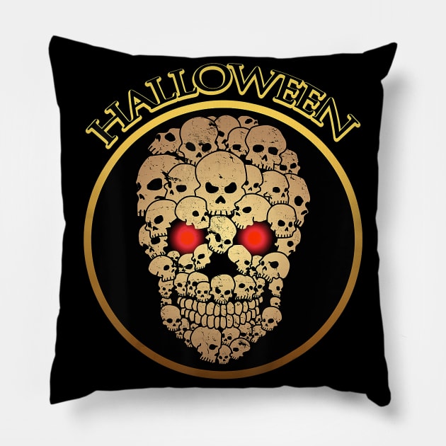 HALLOWEEN COSTUME Skull Skeleton Zombie Horror Scary Gift Pillow by frostelsinger