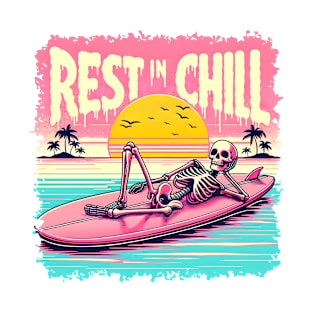 "Rest in Chill" Funny Skeleton T-Shirt