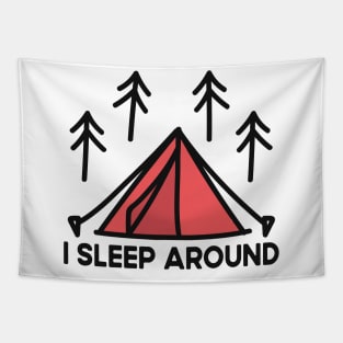 Funny Camping Saying Tapestry