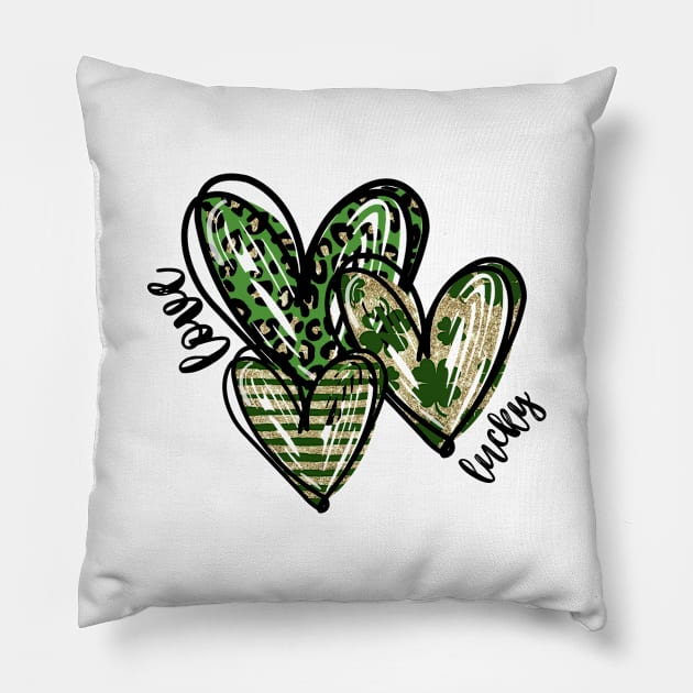 St. Patrick Lucky Heart Pillow by EdSan Designs