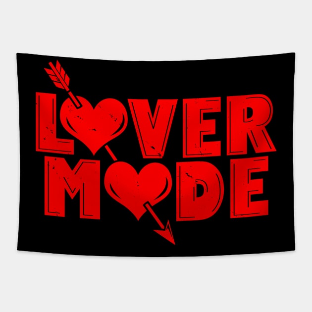 Lover Mode Funny Cool Vintage Valentine Gift Tapestry by BoggsNicolas