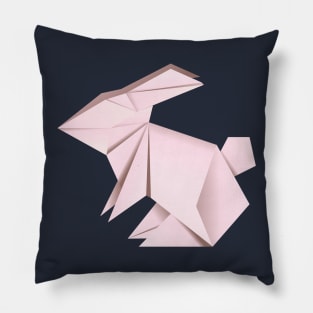 Pink origami rabbit Pillow