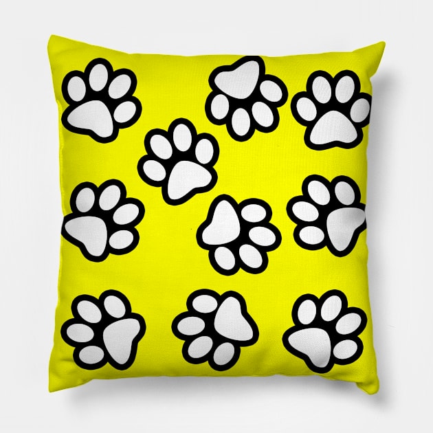 Cute Little Paws - Pattern Design 4 Pillow by art-by-shadab