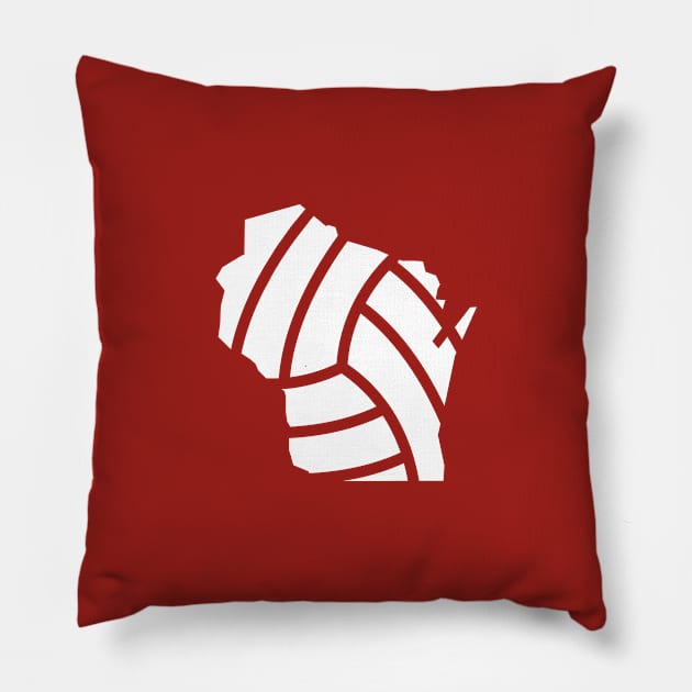 Wisconsin Volleyball Icon - Indoor Beach Grass Pillow by Modern Evolution