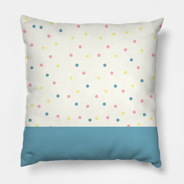 Minimal dots pattern blue Pillow by carolsalazar