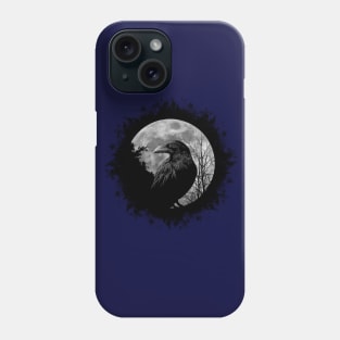 Mystic Black Crow Artwork Full Moon Raven Phone Case