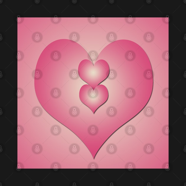 Pink hearts on pink background by ikshvaku