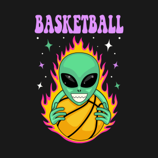 Alien basketball burning T-Shirt