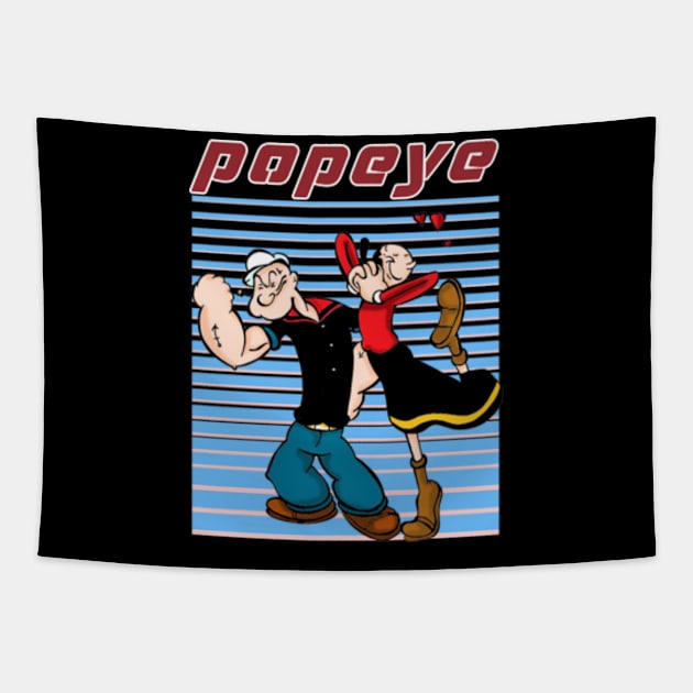 Olive Oyls Sassiness Join Popeyes Leading Lady in Her Adventures with this Classic Cartoon Tapestry by RavenSHOPS