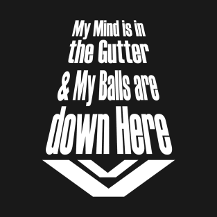 My Mind is in the Gutter and My Balls are down Here T-Shirt