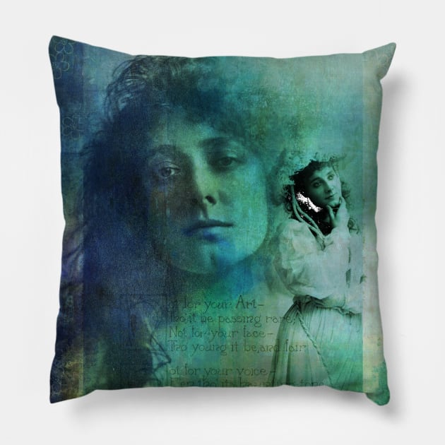 Collage Art Julia Marlowe Pillow by Floral Your Life!