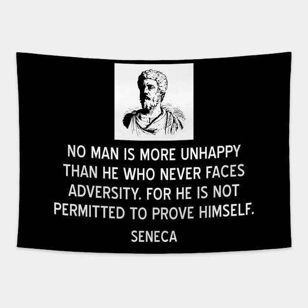 Inspiring Stoic Quote on Adversity by Seneca Tapestry by jutulen