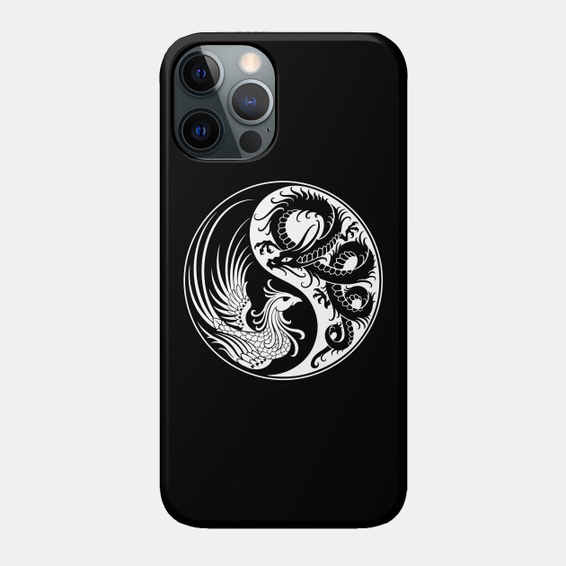 White and Black Dragon Phoenix Yin Yang - Yin Yang - Phone Case