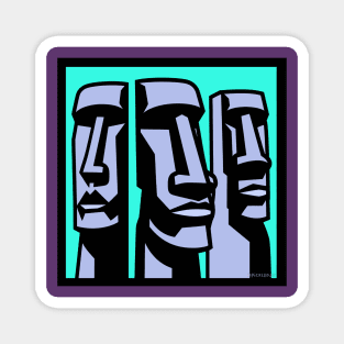 Easter Island Heads - Pop Art Magnet