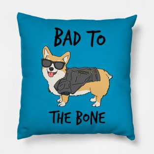 Bad to the Bone Corgi Pillow