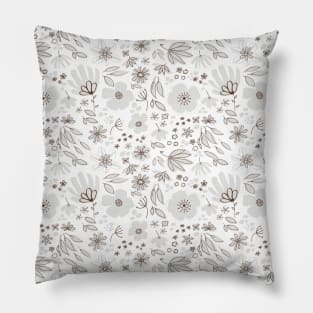 Simple hand-drawn flowers Pillow