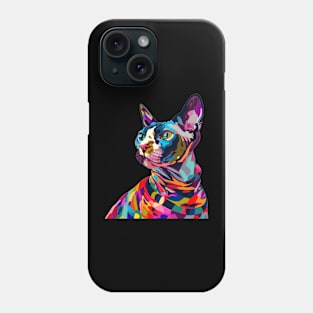 Sphynx Cat Painting Colorfull Pop Art Design For Cat Onwer Phone Case