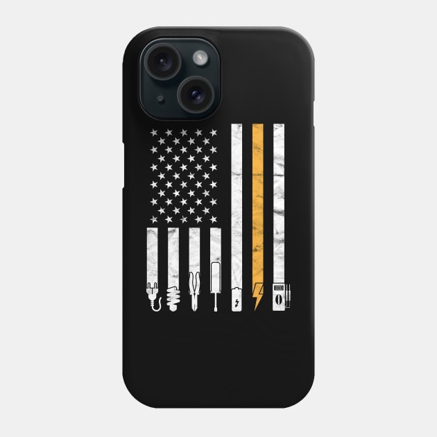 Electrician USA Flag, Electrician Phone Case by hibahouari1@outlook.com