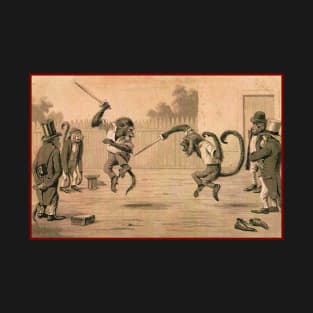 Vintage Monkey Sword-Fight - Maurice Boulanger T-Shirt