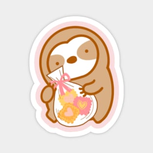 Cute Bag of Valentine Cookies Sloth Magnet