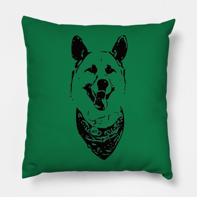 Akita Inu Face Design - An Akita Christmas Gift Pillow by DoggyStyles